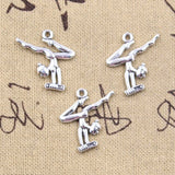 20pcs Charms Sporter Gymnastics Gymnast Player 22x22mm Antique Silver Color Pendants Making DIY Handmade Tibetan Finding Jewelry