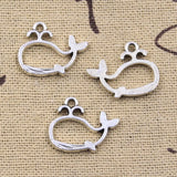 15pcs Charms Spout Whale 15x19mm Antique Silver Color Plated Pendants Making DIY Handmade Tibetan Silver Color Finding Jewelry
