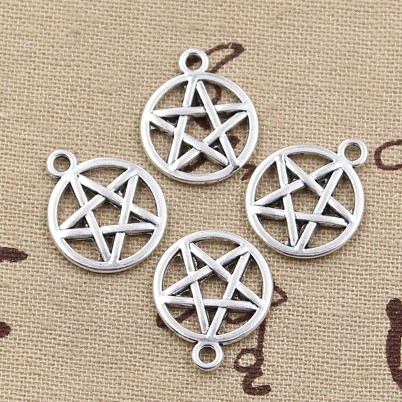 15pcs Charms Star Pentagram 19x16mm Antique Making Pendant fit,Vintage Tibetan Bronze Silver color,DIY Handmade Jewelry