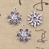20pcs Charms Sun Sunlight Sunshine 24x18mm Antique Silver Color Pendants Making DIY Handmade Tibetan Finding Jewelry