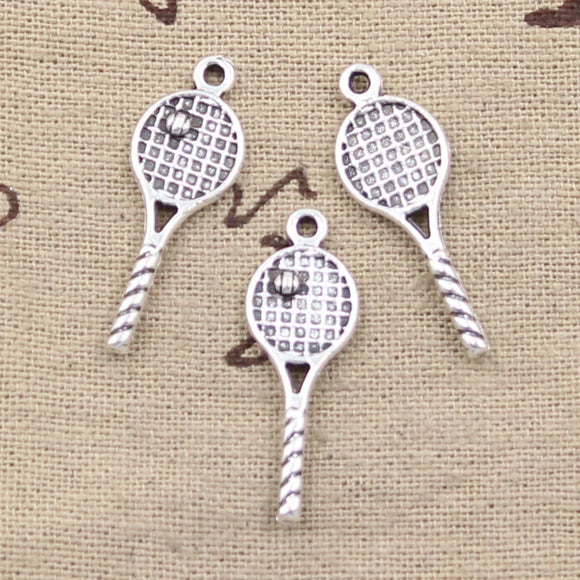 15pcs Charms Tennis Racket 30x10mm Antique Making Pendant fit,Vintage Tibetan Silver color,DIY Handmade Jewelry