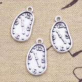 15pcs Charms Time Clock Watch 23x13mm Antique Silver Color Pendants Making DIY Handmade Tibetan Finding Jewelry