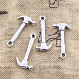 15pcs Charms Tools Hammer 25x13mm Antique Silver Color Pendants Making DIY Handmade Tibetan Finding Jewelry