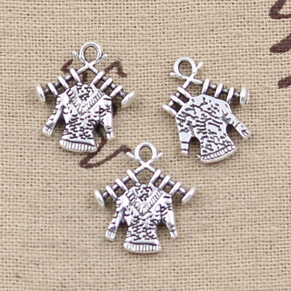15pcs Charms Weave Sweater 19x17mm Antique Tibetan Silver Color Pendant Findings Accessories DIY Vintage Choker Handmade Jewelry