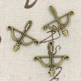 15pcs Charms crossbow bow 26x25mm Antique Silver Color Pendants Making DIY Handmade Tibetan Finding Jewelry