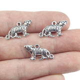 15pcs/lot 12*23mm Lovely Leopard Charm Antique Silver Color Pendant DIY Necklace Bracelet Jewelry Making