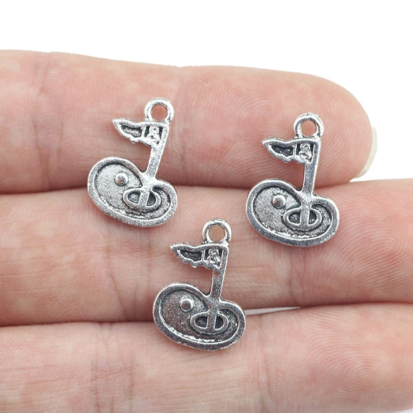 15pcs/lot 18*13mm Alloy Antique Silver Color Golf Charm  Pendant Fit For Necklace Bracelet Jewelry Making