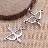 15pcs/lot 26*25mm Antique Tibetan Silver Bronze Charms Bracelet Necklace Pendant New Fashion Bow And Arrow