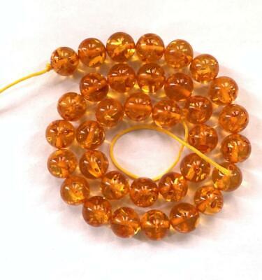 one strand 15inches long Amber Color Loose beads in 12mm K262