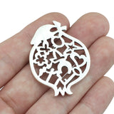 2 Pieces 32x42mm Antique Silver Plated Fruit Pomegranate Charms