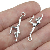 20 Piece 30*10mm Mixed Alloy Antique Silver Color Gymnastics Girl Charms Keychain Pendant Accessory For DIY Jewelry Making