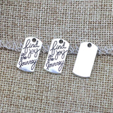 20 Pieces 10*20mm Mixed Alloy Antique Silver Color Alphabet Rectangle Charms Keychain Pendant Accessory For DIY Jewelry Making