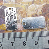 20 Pieces 10*20mm Mixed Alloy Antique Silver Color Alphabet Rectangle Charms Keychain Pendant Accessory For DIY Jewelry Making