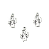 20 Pieces 10x17mm Antique Silver Plated Cactus Charms ef4357