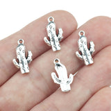 20 Pieces 10x17mm Antique Silver Plated Cactus Charms ef4357