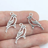 20 Pieces 11*27mm Antique Silver Color Hollow Bird Charms Necklace Earring Pendant Accessory Charms For DIY Jewelry Making