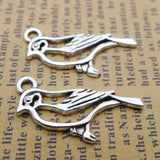 20 Pieces 11*27mm Antique Silver Color Hollow Bird Charms Necklace Earring Pendant Accessory Charms For DIY Jewelry Making