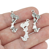 20 Pieces 13*32mm Antique Silver Color Mixed Alloy Cheerleader Girls Charms Bracelet Accessory For DIY Jewelry Making