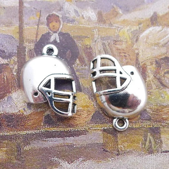 20 Pieces 14x20mm Antique Silver Color Helmet Charms Keychains Bracelet For DIY Jewelry Making ef4425