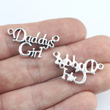 20 Pieces 15*28mm Antique Silver Color Daddy's Girl Charms Best Necklace Bracelet Pendant Charms For Jewelry Making Gifts