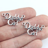 20 Pieces 15*28mm Antique Silver Color Daddy's Girl Charms Best Necklace Bracelet Pendant Charms For Jewelry Making Gifts
