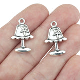 20 Pieces 15x23mm Antique Silver Plated Table Lamp Charms