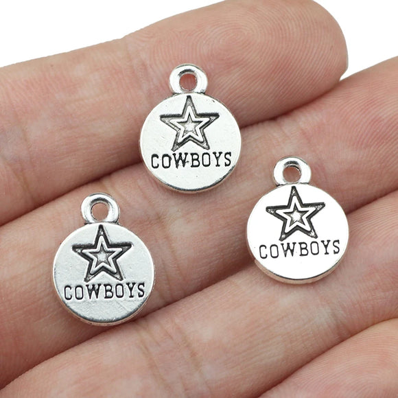 20 Pieces 16x12mm Antique Silver Color Cowboys Charms Stars Earrings for DIY Jewelry Making ef3827