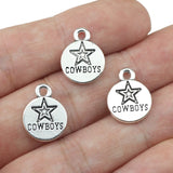 20 Pieces 16x12mm Antique Silver Color Cowboys Charms Stars Earrings for DIY Jewelry Making ef3827