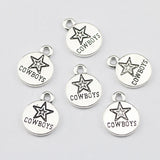 20 Pieces 16x12mm Antique Silver Color Cowboys Charms Stars Earrings for DIY Jewelry Making ef3827