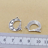 20 Pieces 17*22mm Mixed Alloy Antique Silver Color Moon Charms Bracelet Keychain Pendant Accessory For DIY Jewelry Making