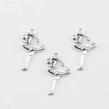 20 Pieces 18x27mm Antique Silver Plated Alloy Sport Yoga Gymnastics Charms
