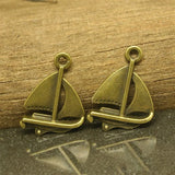 20 Pieces 23mm*17mm Antique Bronze Plated Sailing Sailboat Charms For Diy Jewelry Making