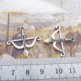20 Pieces 25*25mm Mixed Alloy Antique Silver Color Arrow Charms Bracelet Pendant Accessory For DIY Jewelry Making