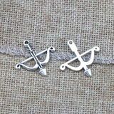 20 Pieces 25*25mm Mixed Alloy Antique Silver Color Arrow Charms Bracelet Pendant Accessory For DIY Jewelry Making