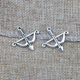 20 Pieces 25*25mm Mixed Alloy Antique Silver Color Arrow Charms Bracelet Pendant Accessory For DIY Jewelry Making
