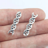 20 Pieces 7*28mm Antique Silver Color Special Gene Charms Necklace Bracelet Pendant Charms For Jewelry Making Earrings Findings