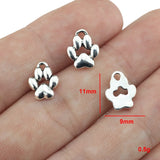 20 Pieces 9x11mm Antique Silver Color Dog Paw Charms Handmade Wholesale Charm ef4750