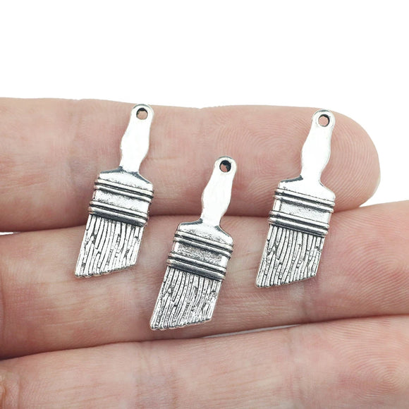20 Pieces/Lot 27mm*9mm Antique Silver Plated Brush Tool Charms Pendant  DIY Handmade Jewelry Making