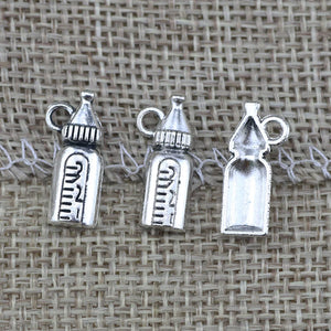 20 Pieces/Lot 8mm*17mm Antique Silver Plated Alloy Diy Charms Feeding Bottle Baby Charms For Jewelry Making