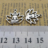 20Pcs 17*18mm Antique Silver Plated Alloy Lucky Buddhism Charms Necklace Accessories Charms For Diy Jewelry Making Findings