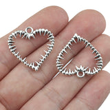 20Pcs 24*25mm Antique Silver Plated Alloy Unique Love-shaped Charms Punk Necklace Earrings Charms For DIY Jewelry Making