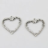 20Pcs 24*25mm Antique Silver Plated Alloy Unique Love-shaped Charms Punk Necklace Earrings Charms For DIY Jewelry Making