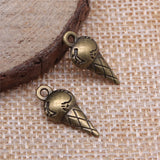 20Pcs Charms Ice Cream 19x8x4mm Handmade Craft Pendant Making fit,Vintage Tibetan Bronze Silver color,DIY For Bracelet Necklace