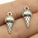 20Pcs Charms Ice Cream 19x8x4mm Handmade Craft Pendant Making fit,Vintage Tibetan Bronze Silver color,DIY For Bracelet Necklace