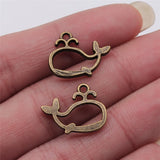 20Pcs Charms Spout Whale 16x19mm Antique Silver Color Plated Pendants Making DIY Handmade Tibetan Silver Color Finding Jewelry