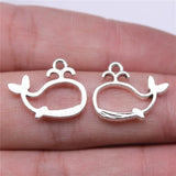 20Pcs Charms Spout Whale 16x19mm Antique Silver Color Plated Pendants Making DIY Handmade Tibetan Silver Color Finding Jewelry