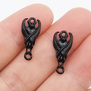 20Pcs Halloween bat Charms Jewelry Gothic Punk Pendant DIY Making Earrings Bracelet Necklace Creative Fun Pendant Accessories