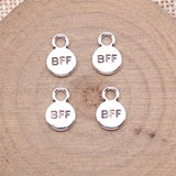 20Pcs/Lot 12x8mm Ancient Silver Zinc Alloy BFF Round Tag Pendant Suitable For DIY Necklace Bracelet Charms  Jewelry Making