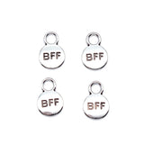 20Pcs/Lot 12x8mm Ancient Silver Zinc Alloy BFF Round Tag Pendant Suitable For DIY Necklace Bracelet Charms  Jewelry Making