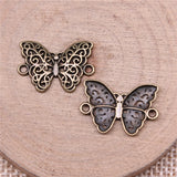 20Pcs/Lot 14*21mm Tibetan Silver Color Butterfly Connector Charms Pendants Bracelet Necklace Jewelry Making Accessories DIY